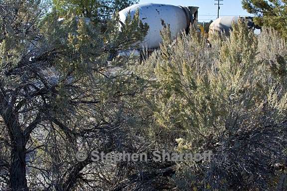 concrete trucks in sagebrush graphic